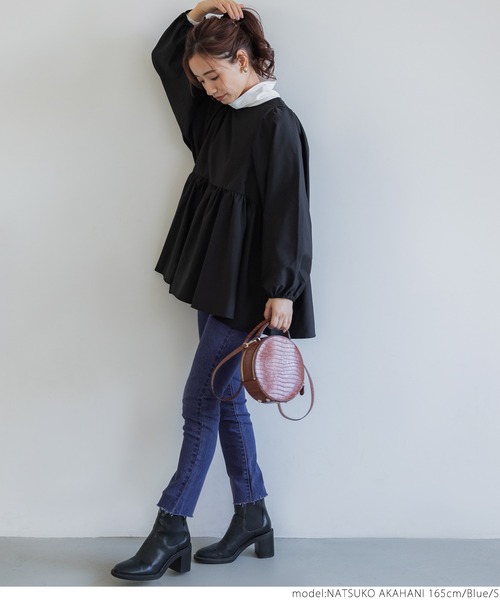 coca（coca）（コカ）の「スーパーストレッチハイウエストカットオフスキニー（デニムパンツ・レディース・ブルー/ブラック・S/M/L）」の10枚目の写真