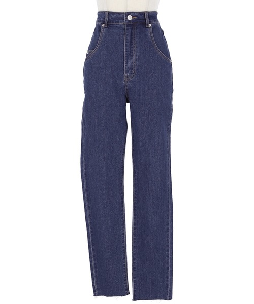 coca（coca）（コカ）の「スーパーストレッチハイウエストカットオフスキニー（デニムパンツ・レディース・ブルー/ブラック・S/M/L）」の15枚目の写真