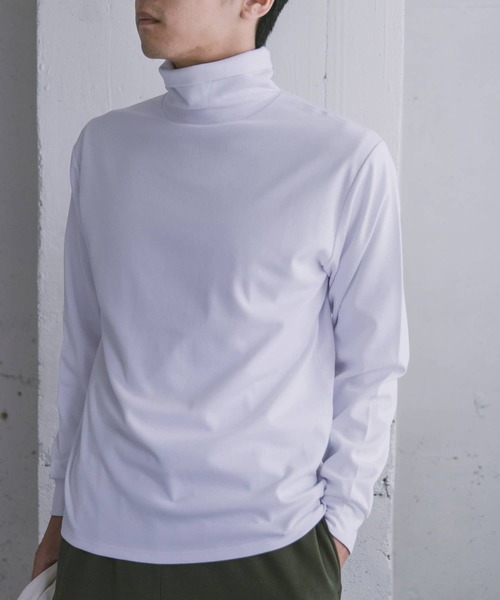 URBAN RESEARCH DOORS（アーバンリサーチドアーズ）の「『UR TECH』ポンチタートルネックTシャツ（Tシャツ/カットソー・メンズ・ネイビー/チャコールグレー/オフホワイト・MEDIUM/LARGE）」の16枚目の写真