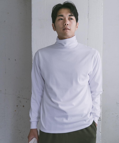 URBAN RESEARCH DOORS（アーバンリサーチドアーズ）の「『UR TECH』ポンチタートルネックTシャツ（Tシャツ/カットソー・メンズ・ネイビー/チャコールグレー/オフホワイト・MEDIUM/LARGE）」の10枚目の写真