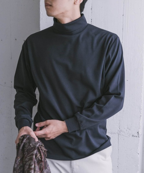 URBAN RESEARCH DOORS（アーバンリサーチドアーズ）の「『UR TECH』ポンチタートルネックTシャツ（Tシャツ/カットソー・メンズ・ネイビー/チャコールグレー/オフホワイト・MEDIUM/LARGE）」の14枚目の写真