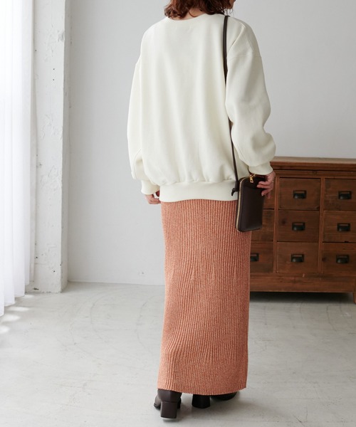 DISCOAT(ディスコート)の「リブニットロングスカート(スカート・レディース・チャコールグレー/オレンジ・FREE)」の13枚目の写真