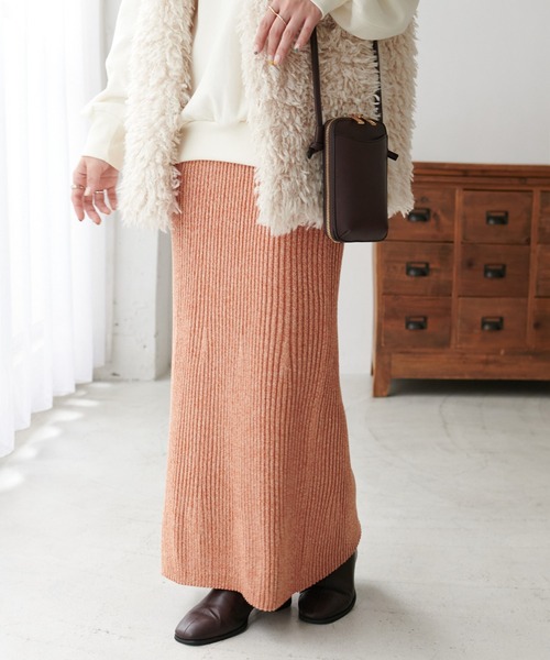 DISCOAT(ディスコート)の「リブニットロングスカート(スカート・レディース・チャコールグレー/オレンジ・FREE)」の19枚目の写真