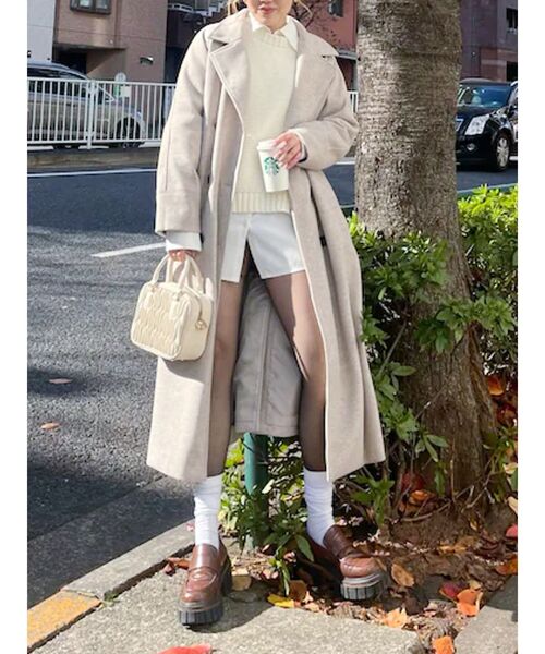 EVRIS（エヴリス）の「パターンルーズニットトップス（ニット/セーター・レディース・ホワイト/ブラック/オレンジ/ネイビー・FREE）」の7枚目の写真