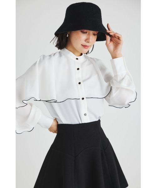 rienda(リエンダ)の「フリルスリーブハイネックブラウス(シャツ/ブラウス・レディース・ホワイト/ブラック/ライトブルー・FREE)」の15枚目の写真