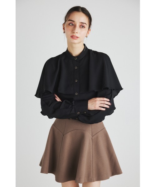 rienda(リエンダ)の「フリルスリーブハイネックブラウス(シャツ/ブラウス・レディース・ホワイト/ブラック/ライトブルー・FREE)」の4枚目の写真