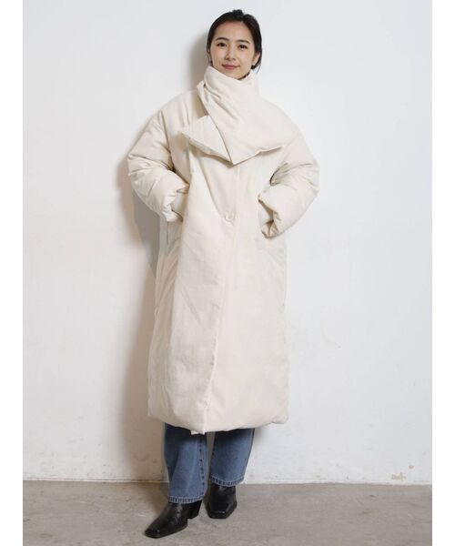 COTORICA（コトリカ）の「ファイバーダウンコート（ダウンジャケット/コート・レディース・アイボリー/ブラック・FREE）」の10枚目の写真