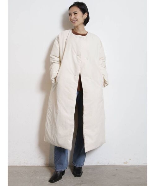 COTORICA（コトリカ）の「ファイバーダウンコート（ダウンジャケット/コート・レディース・アイボリー/ブラック・FREE）」の6枚目の写真