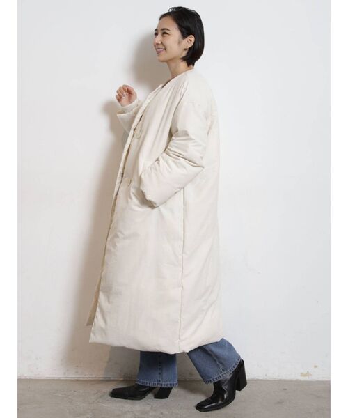 COTORICA（コトリカ）の「ファイバーダウンコート（ダウンジャケット/コート・レディース・アイボリー/ブラック・FREE）」の5枚目の写真