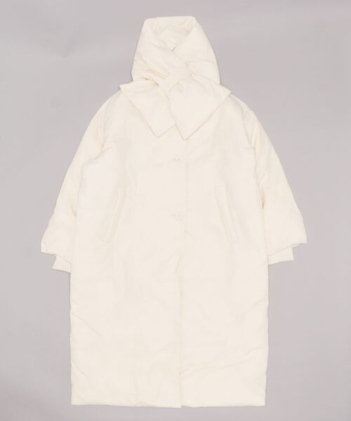 COTORICA（コトリカ）の「ファイバーダウンコート（ダウンジャケット/コート・レディース・アイボリー/ブラック・FREE）」の2枚目の写真