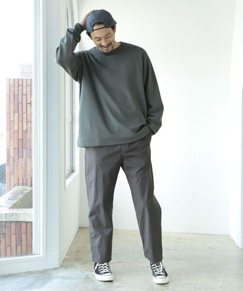 B:MING by BEAMS（ビーミングバイビームス）の「B:MING by BEAMS / ダブルフェイス 梨地 カットソー(セットアップ対応)（Tシャツ/カットソー・メンズ・ネイビー/ブラウン系その他2/チャコールグレー・SMALL/MEDIUM/LARGE/X-LARGE）」の4枚目の写真