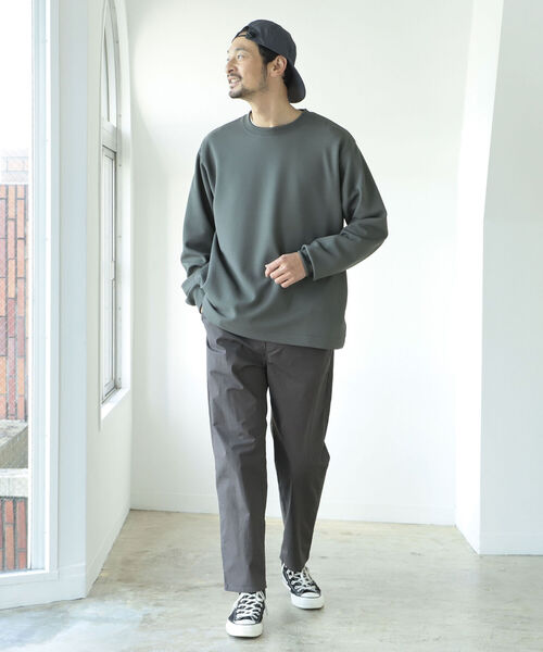 B:MING by BEAMS（ビーミングバイビームス）の「B:MING by BEAMS / ダブルフェイス 梨地 カットソー(セットアップ対応)（Tシャツ/カットソー・メンズ・ネイビー/ブラウン系その他2/チャコールグレー・SMALL/MEDIUM/LARGE/X-LARGE）」の5枚目の写真