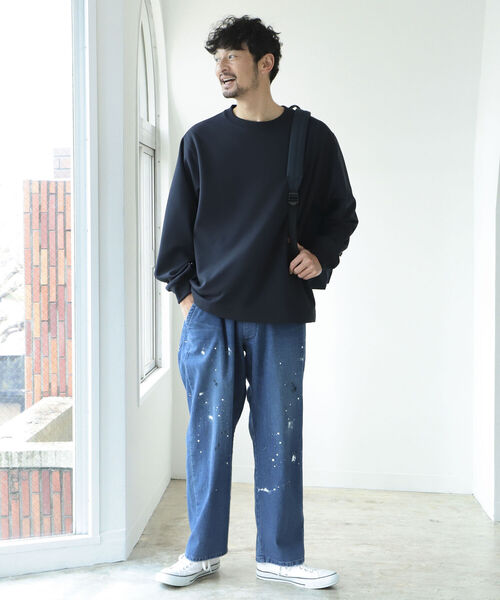 B:MING by BEAMS（ビーミングバイビームス）の「B:MING by BEAMS / ダブルフェイス 梨地 カットソー(セットアップ対応)（Tシャツ/カットソー・メンズ・ネイビー/ブラウン系その他2/チャコールグレー・SMALL/MEDIUM/LARGE/X-LARGE）」の7枚目の写真