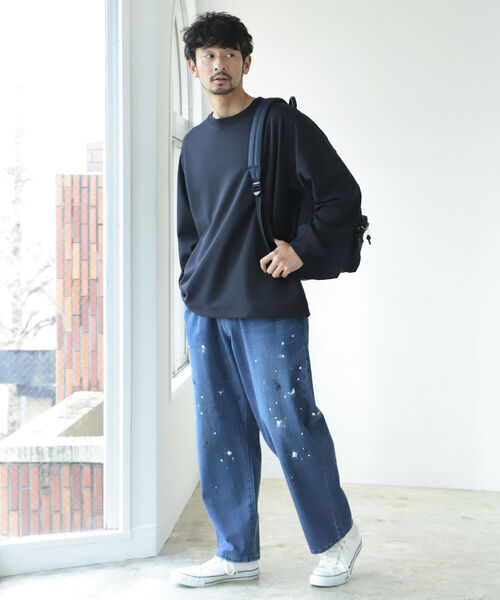 B:MING by BEAMS（ビーミングバイビームス）の「B:MING by BEAMS / ダブルフェイス 梨地 カットソー(セットアップ対応)（Tシャツ/カットソー・メンズ・ネイビー/ブラウン系その他2/チャコールグレー・SMALL/MEDIUM/LARGE/X-LARGE）」の8枚目の写真