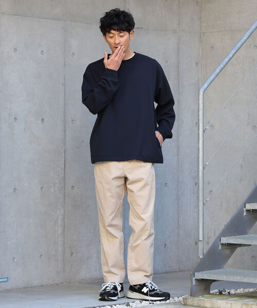 B:MING by BEAMS（ビーミングバイビームス）の「B:MING by BEAMS / ダブルフェイス 梨地 カットソー(セットアップ対応)（Tシャツ/カットソー・メンズ・ネイビー/ブラウン系その他2/チャコールグレー・SMALL/MEDIUM/LARGE/X-LARGE）」の9枚目の写真