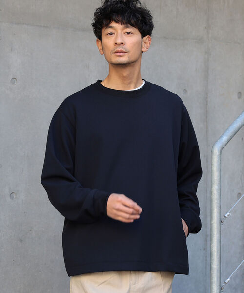 B:MING by BEAMS（ビーミングバイビームス）の「B:MING by BEAMS / ダブルフェイス 梨地 カットソー(セットアップ対応)（Tシャツ/カットソー・メンズ・ネイビー/ブラウン系その他2/チャコールグレー・SMALL/MEDIUM/LARGE/X-LARGE）」の14枚目の写真