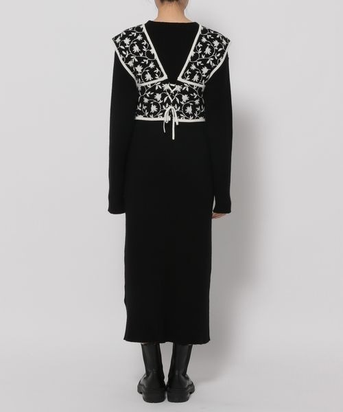 mysty woman（ミスティウーマン）の「【WEB限定カラー有】柄ベストＳＥＴニットワンピース 176519（ワンピース・レディース・ブラック/ブラウン/モカ/アイボリー・FREE）」の21枚目の写真