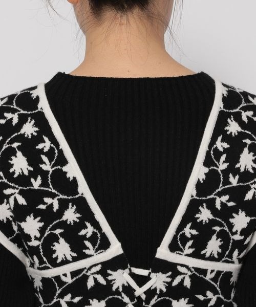 mysty woman（ミスティウーマン）の「【WEB限定カラー有】柄ベストＳＥＴニットワンピース 176519（ワンピース・レディース・ブラック/ブラウン/モカ/アイボリー・FREE）」の10枚目の写真
