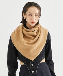 アソースメレ テディベアヤーン トライアングルニットストール Oatmeal シームレストライアングルカシミヤニットストール | ASAUCE