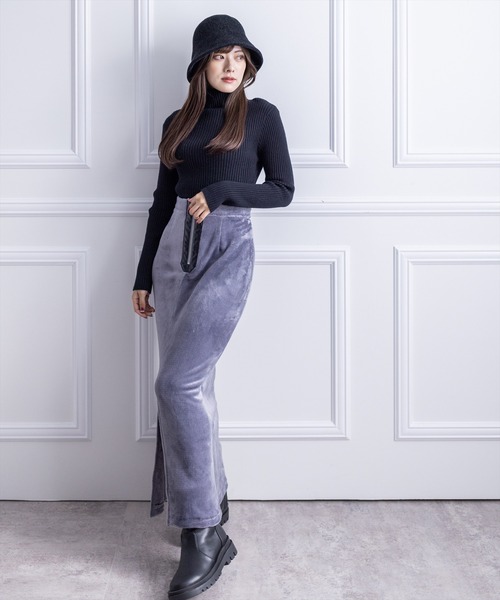 clear（クリア）の「ファーIラインスリットスカート（スカート・レディース・カーキ/ブラック/グレー・F）」の15枚目の写真