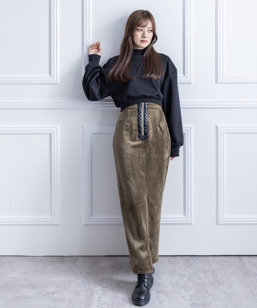 clear（クリア）の「ファーIラインスリットスカート（スカート・レディース・カーキ/ブラック/グレー・F）」の16枚目の写真