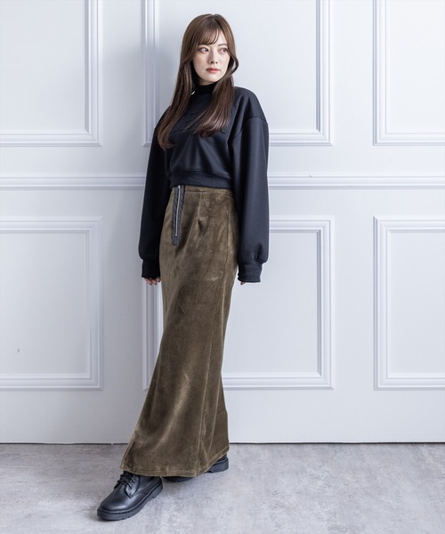 clear（クリア）の「ファーIラインスリットスカート（スカート・レディース・カーキ/ブラック/グレー・F）」の12枚目の写真