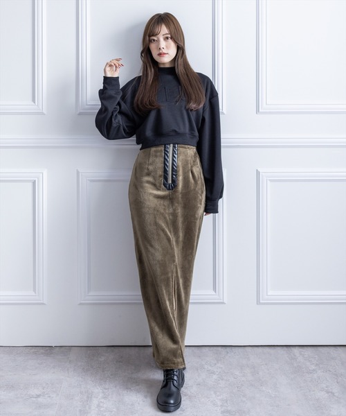 clear（クリア）の「ファーIラインスリットスカート（スカート・レディース・カーキ/ブラック/グレー・F）」の7枚目の写真