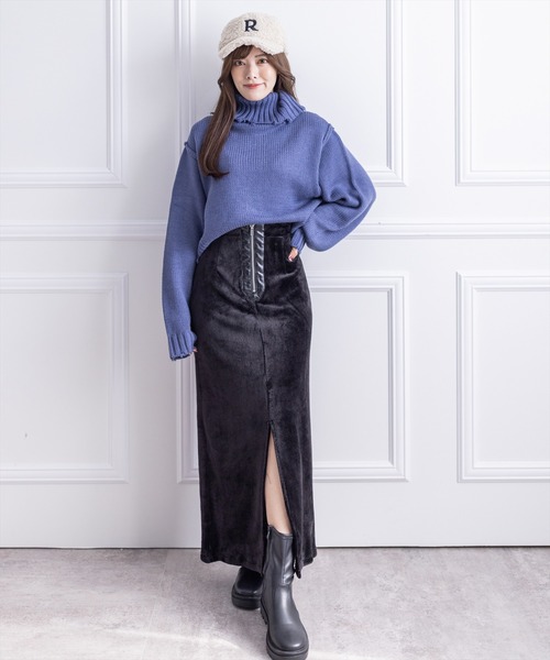 clear（クリア）の「ファーIラインスリットスカート（スカート・レディース・カーキ/ブラック/グレー・F）」の9枚目の写真