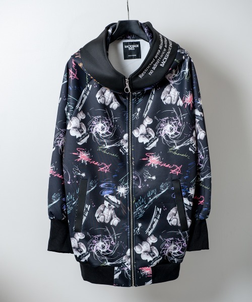 BACKSTAGE PASS(バックステージパス)の「APOLLO-GRAFFITI ZIP PK(アポロ グラフィティ ジップ パーカー)ビッグシルエット ジップアップ パーカー(パーカー・メンズ・パープル/レッド・FREE)」の2枚目の写真