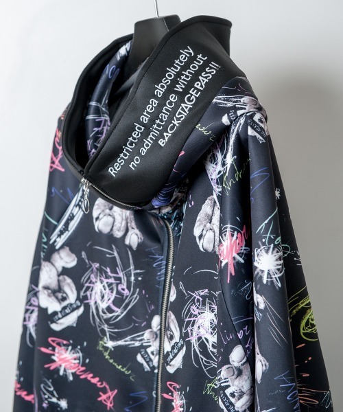 BACKSTAGE PASS(バックステージパス)の「APOLLO-GRAFFITI ZIP PK(アポロ グラフィティ ジップ パーカー)ビッグシルエット ジップアップ パーカー(パーカー・メンズ・パープル/レッド・FREE)」の8枚目の写真