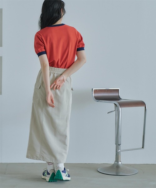 miette(ミエット)の「配色デザイン半袖トップス(Tシャツ/カットソー・レディース・ライトベージュ/ブラック/パープル/レッド/ライトグリーン・FREE)」の11枚目の写真