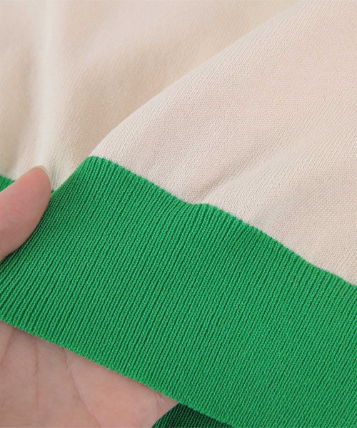 miette(ミエット)の「配色デザイン半袖トップス(Tシャツ/カットソー・レディース・ライトベージュ/ブラック/パープル/レッド/ライトグリーン・FREE)」の15枚目の写真