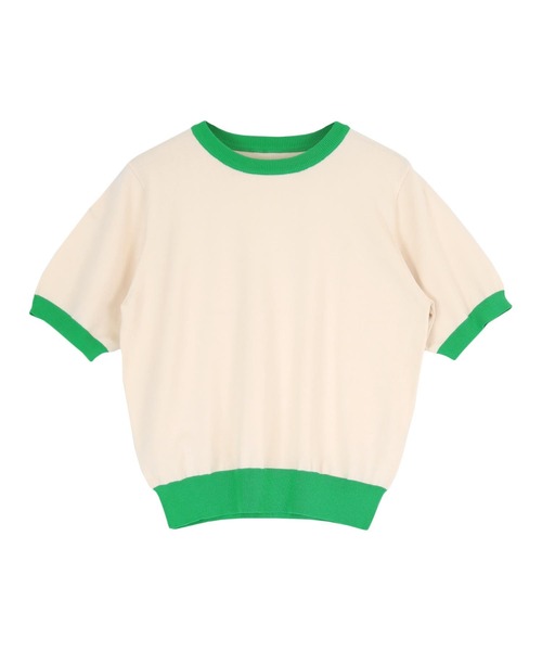 miette(ミエット)の「配色デザイン半袖トップス(Tシャツ/カットソー・レディース・ライトベージュ/ブラック/パープル/レッド/ライトグリーン・FREE)」の18枚目の写真