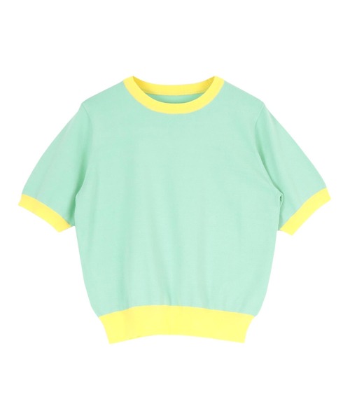 miette(ミエット)の「配色デザイン半袖トップス(Tシャツ/カットソー・レディース・ライトベージュ/ブラック/パープル/レッド/ライトグリーン・FREE)」の19枚目の写真