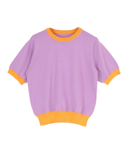 miette(ミエット)の「配色デザイン半袖トップス(Tシャツ/カットソー・レディース・ライトベージュ/ブラック/パープル/レッド/ライトグリーン・FREE)」の20枚目の写真