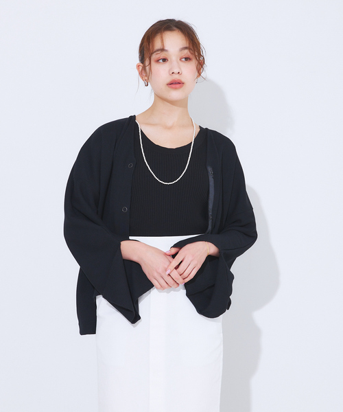 Rouge vif Anna（ルージュヴィフアンナ）の「ワッフルカーディガン（カーディガン/ボレロ・レディース・アイボリー/ブラック・フリー）」の18枚目の写真