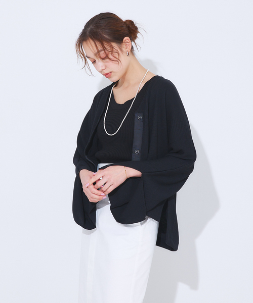 Rouge vif Anna（ルージュヴィフアンナ）の「ワッフルカーディガン（カーディガン/ボレロ・レディース・アイボリー/ブラック・フリー）」の17枚目の写真