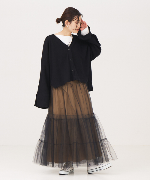 Rouge vif Anna（ルージュヴィフアンナ）の「ワッフルカーディガン（カーディガン/ボレロ・レディース・アイボリー/ブラック・フリー）」の12枚目の写真