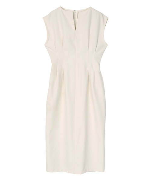 UR'S(ユアーズ)の「リネンライクフレンチスリーブウエストタックワンピース(ワンピース・レディース・ブラック/グリーン系その他/アイボリー/サンドベージュ・S/M/L)」の5枚目の写真