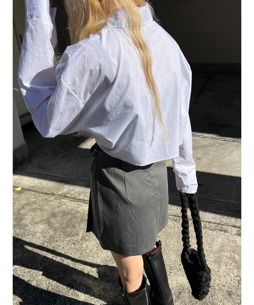 PHILLY（フィリー）の「キャミソール＋ショートシャツSET（シャツ/ブラウス・レディース・ホワイト/ブラック/サックスブルー・FREE）」の10枚目の写真