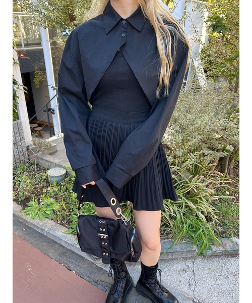 PHILLY（フィリー）の「キャミソール＋ショートシャツSET（シャツ/ブラウス・レディース・ホワイト/ブラック/サックスブルー・FREE）」の5枚目の写真