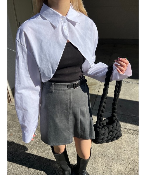 PHILLY（フィリー）の「キャミソール＋ショートシャツSET（シャツ/ブラウス・レディース・ホワイト/ブラック/サックスブルー・FREE）」の21枚目の写真