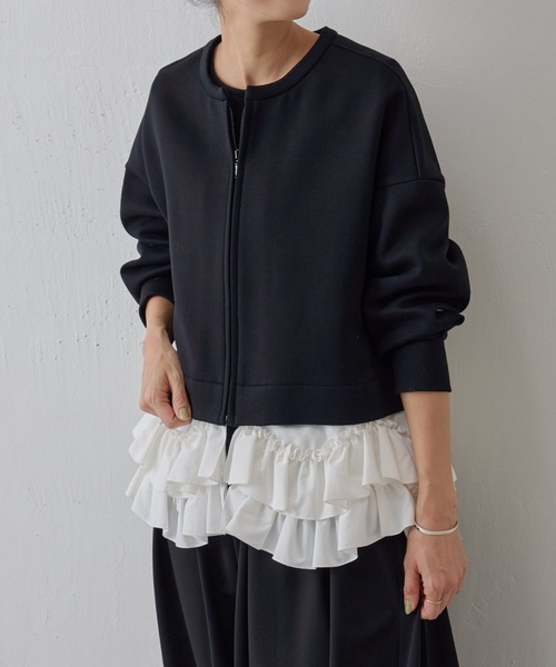 BEARDSLEY(ビアズリー)の「裾フリルブルゾン(ブルゾン・レディース・ブラック・FREE)」の8枚目の写真
