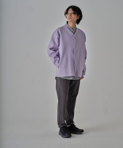 NUMERALS（ヌメラルズ）の「【UNISEX】[NUMERALS]コンフォータブルニットカーディガン（カーディガン/ボレロ・メンズ・ラベンダー/ブラック・MEDIUM/LARGE）」の14枚目の写真