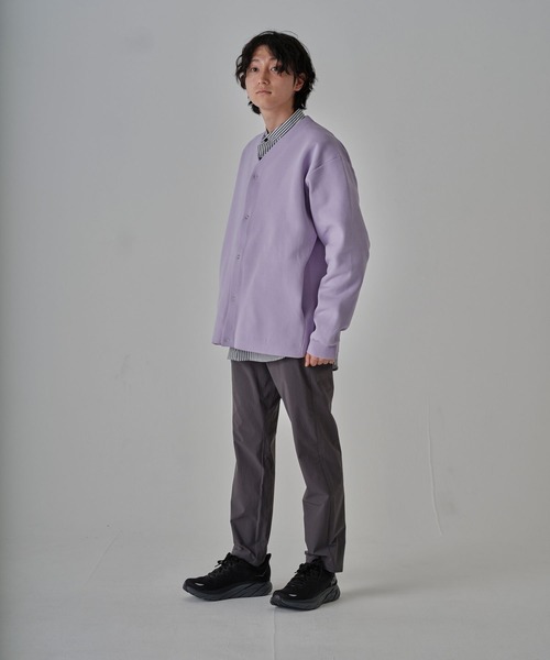 NUMERALS（ヌメラルズ）の「【UNISEX】[NUMERALS]コンフォータブルニットカーディガン（カーディガン/ボレロ・メンズ・ラベンダー/ブラック・MEDIUM/LARGE）」の8枚目の写真