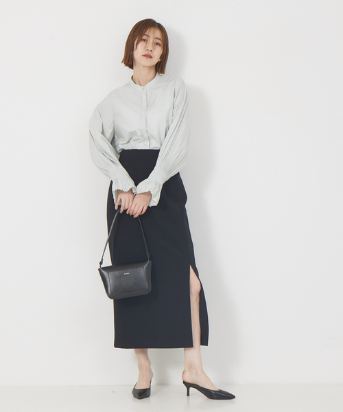 Rouge vif(ルージュヴィフ)の「袖プリーツ台衿ブラウス(シャツ/ブラウス・レディース・ブラック/グリーン/オフホワイト・フリー)」の12枚目の写真