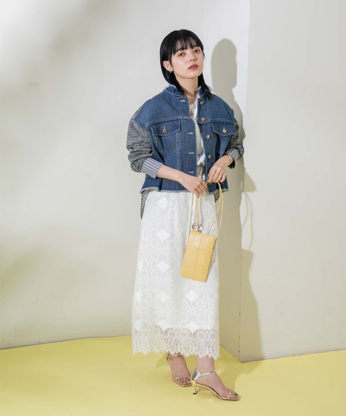 Eimee Law(エイミーロウ)の「レースナロースカート(スカート・レディース・オフホワイト/ブラック/ネイビー・38)」の12枚目の写真