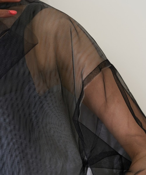 Solace(ソレイス)の「チュールシアーレイヤードプルオーバー(シャツ/ブラウス・レディース・ナチュラル/ピンク/ブラック・FREE)」の8枚目の写真