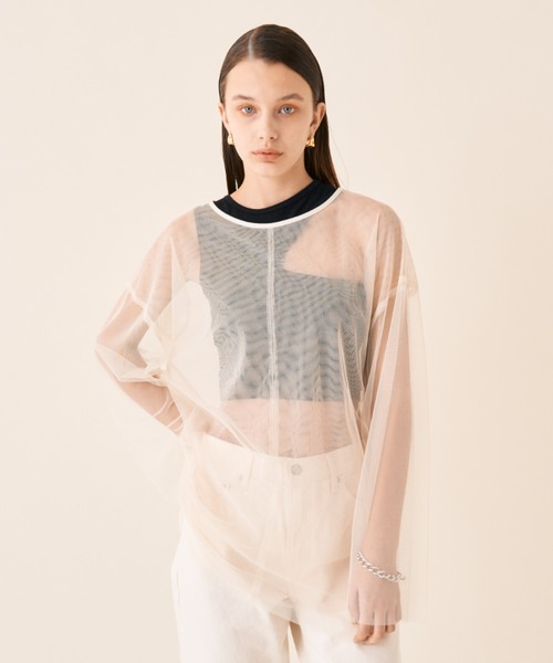 Solace(ソレイス)の「チュールシアーレイヤードプルオーバー(シャツ/ブラウス・レディース・ナチュラル/ピンク/ブラック・FREE)」の20枚目の写真