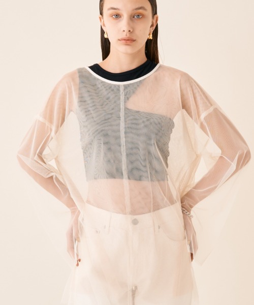 Solace(ソレイス)の「チュールシアーレイヤードプルオーバー(シャツ/ブラウス・レディース・ナチュラル/ピンク/ブラック・FREE)」の16枚目の写真
